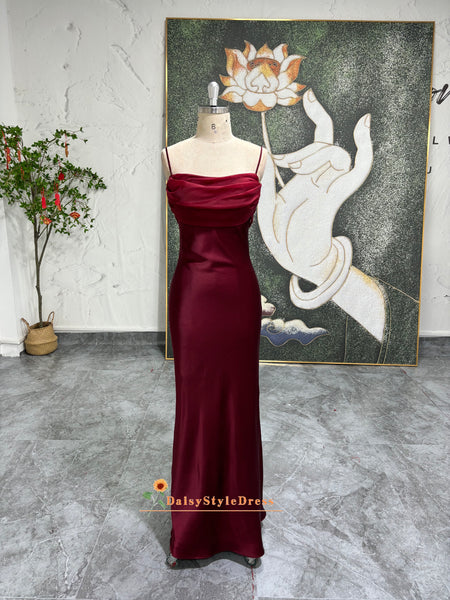 Satin Early 90s Prom Dresses Vintage 1990s Roberta Gothic Red Prom