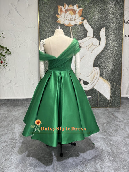 Off The Shoulder Short Green Party Dress – daisystyledress