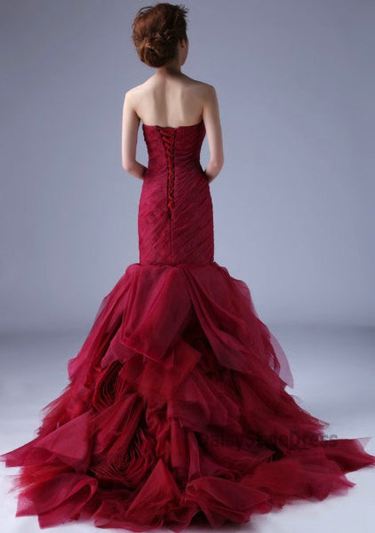 Mermaid Burgundy Wedding Dress – daisystyledress