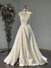 ivory slit wedding dress