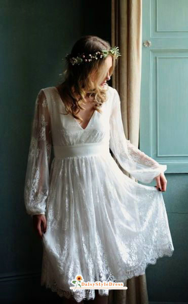 short boho wedding dress