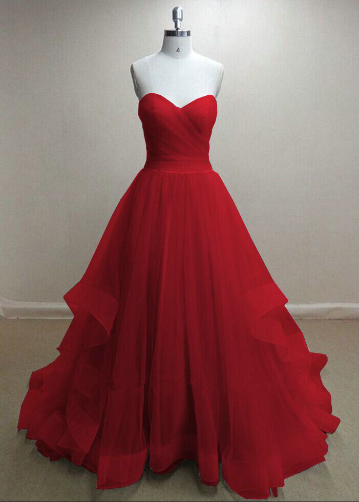 Ball Gown Sweetheart Red Prom Dress - daisystyledress