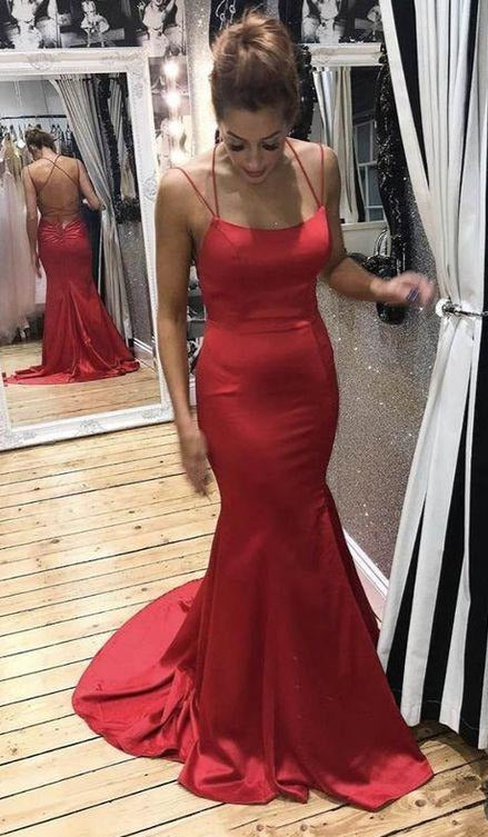 red sheath pageant dress