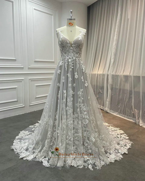 silver asian wedding dress Mirella Off-Shoulder Bridal Dress with Flared Skirt and Net Dupatta