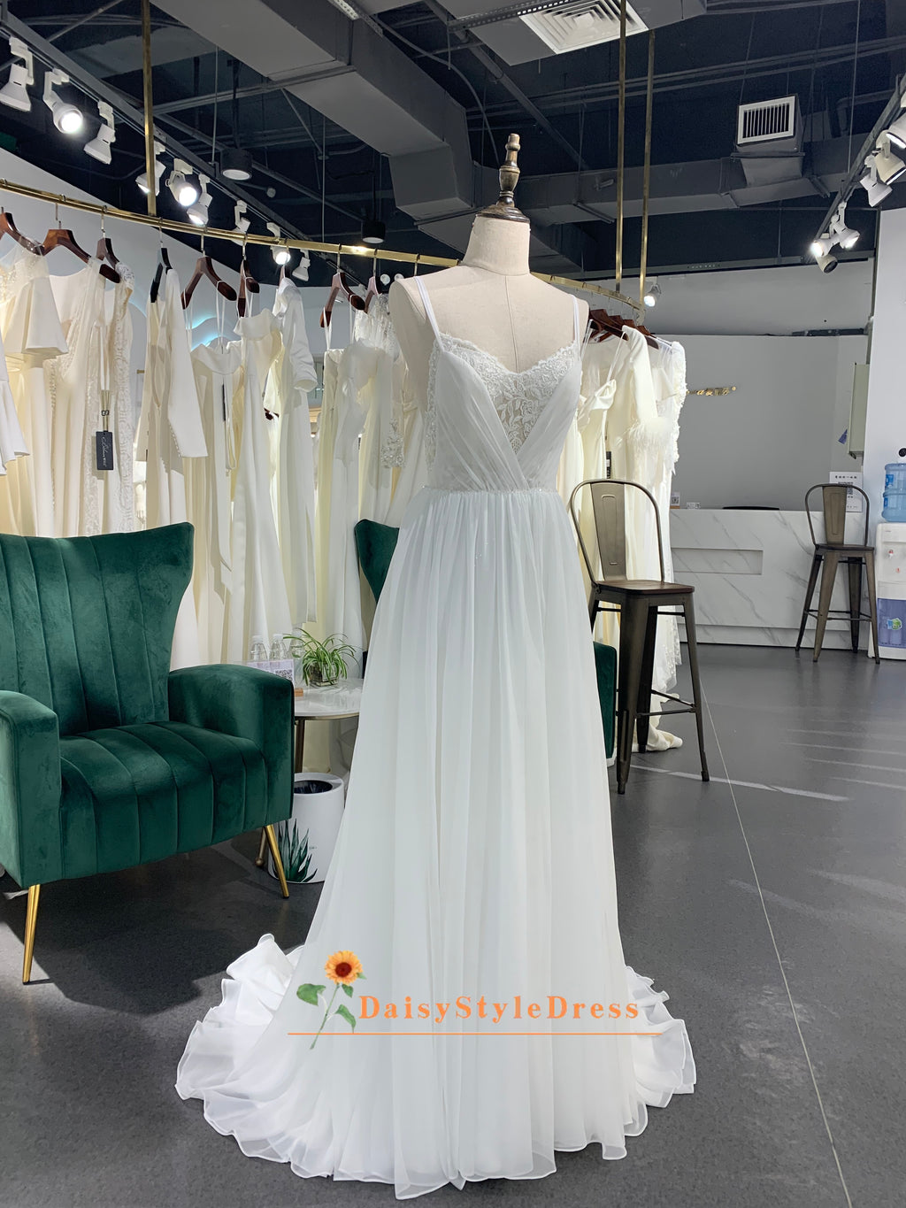 A line Sexy Back Summer Wedding Dress