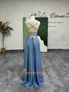 Backless Blue Party Dress