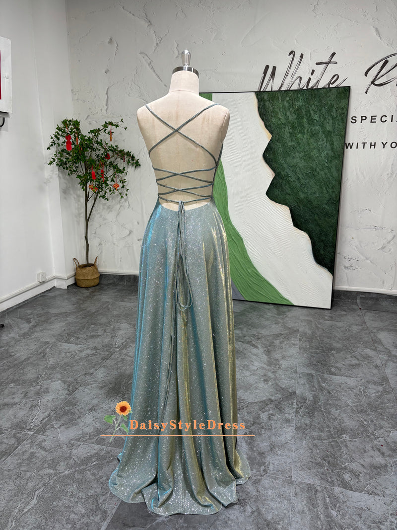 Green Backless Prom Dress