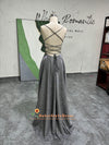 Grey Backless Prom Dress