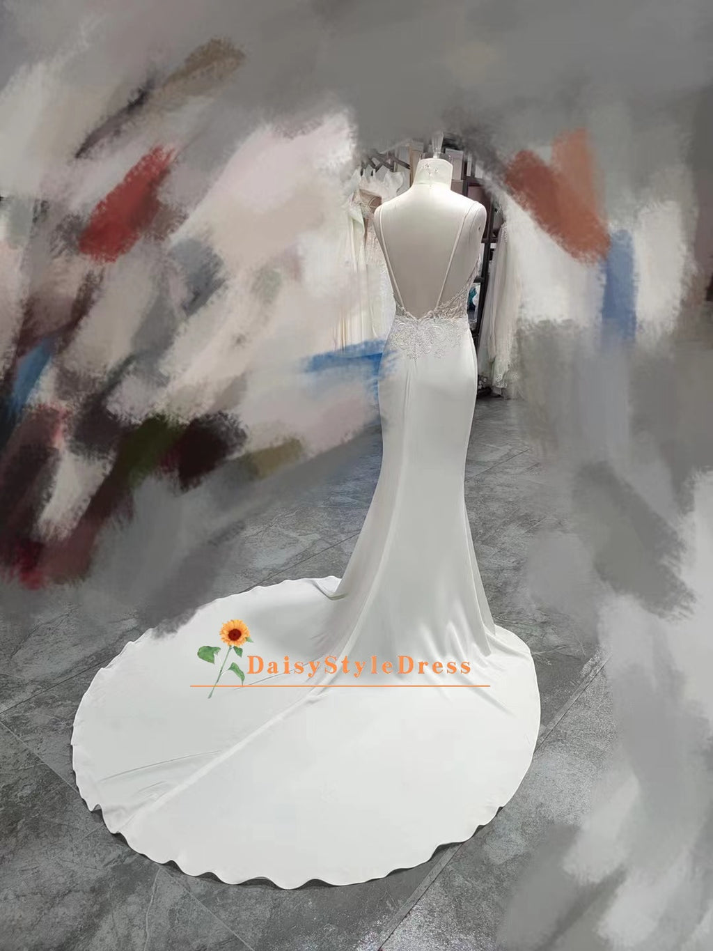 Open Back Mermaid Wedding Gown