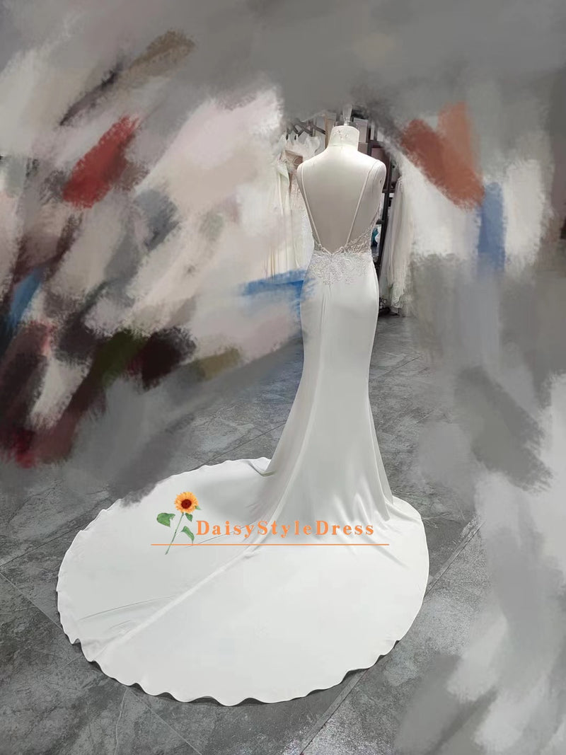 Open Back Mermaid Wedding Gown