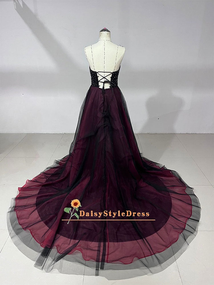 Backless Wine Red Party Dress
