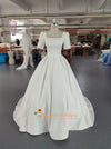 Half Sleeve Minimal Wedding Dress