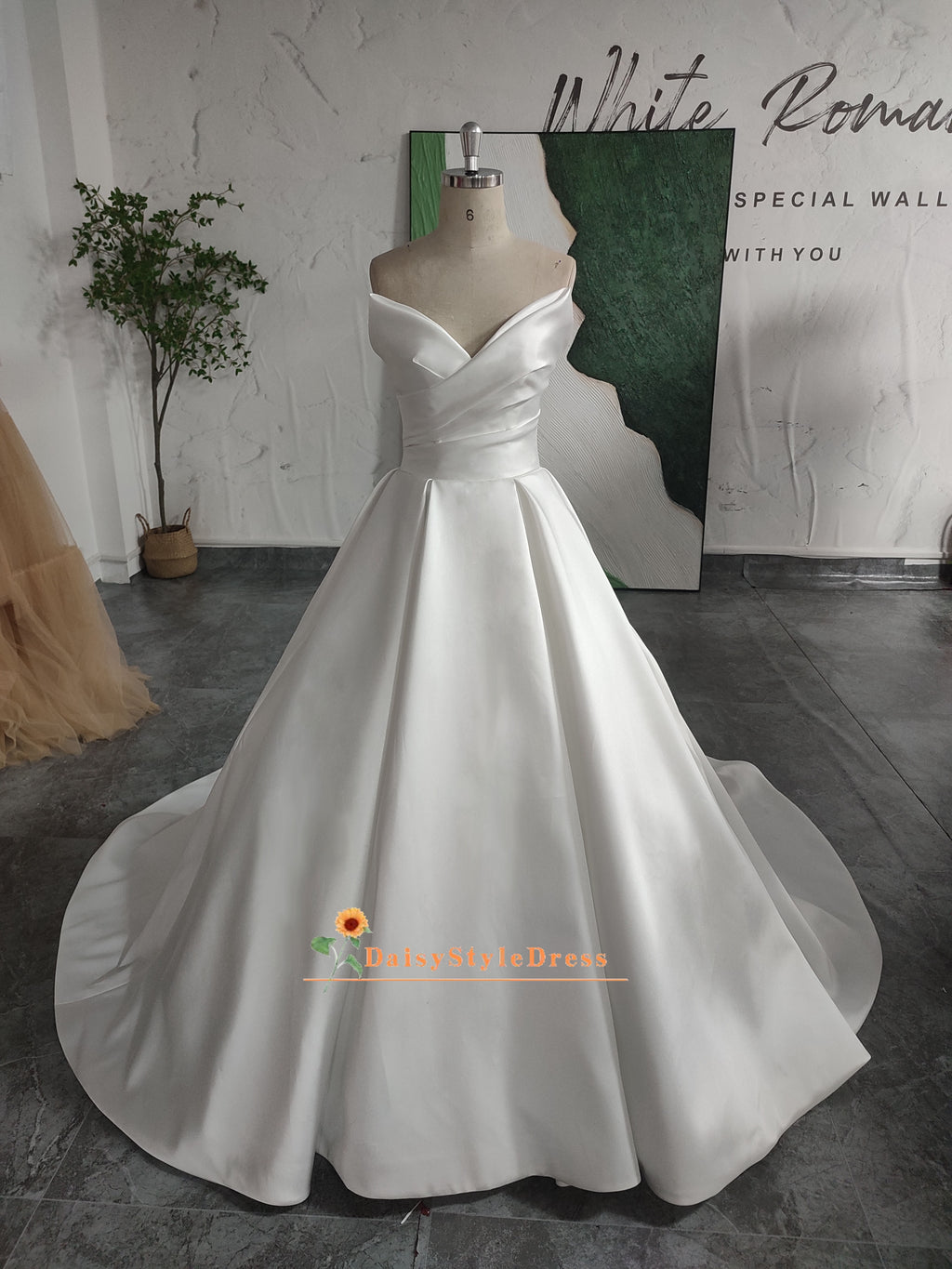 Ball Gown Off Shoulder Sleeve Wedding Dress
