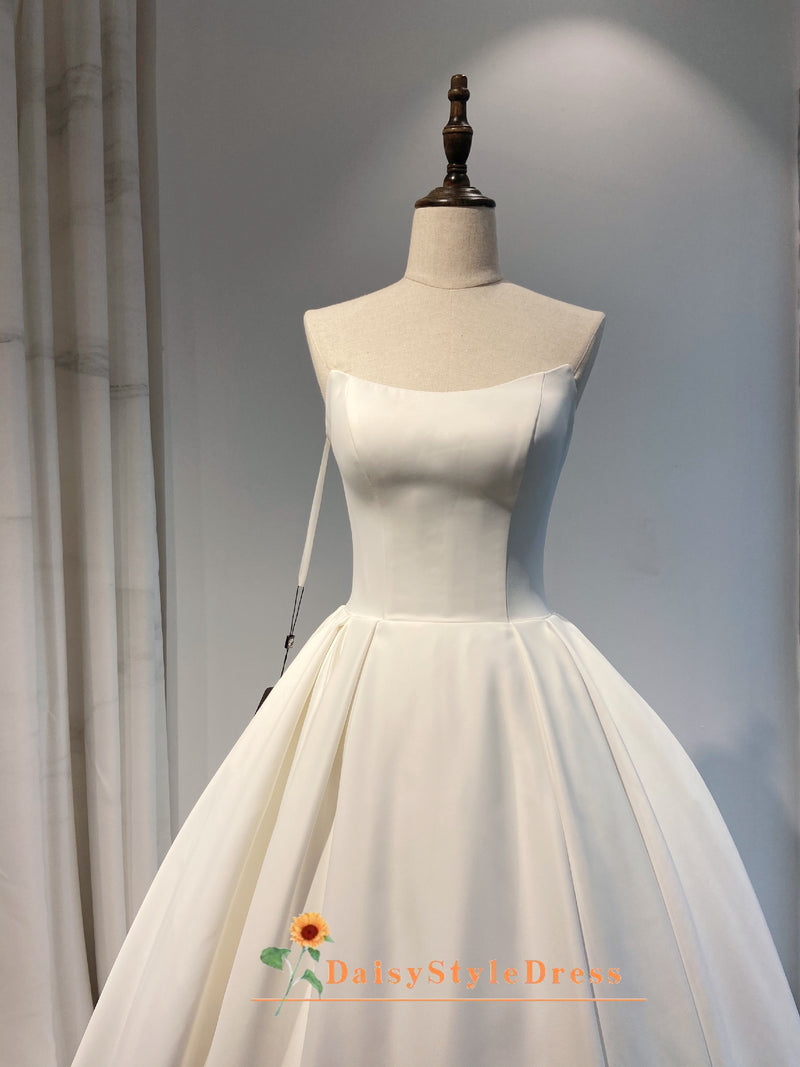 Ball Gown Soft Satin Wedding Gown
