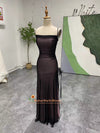 Black and Pink Mesh Prom Dress