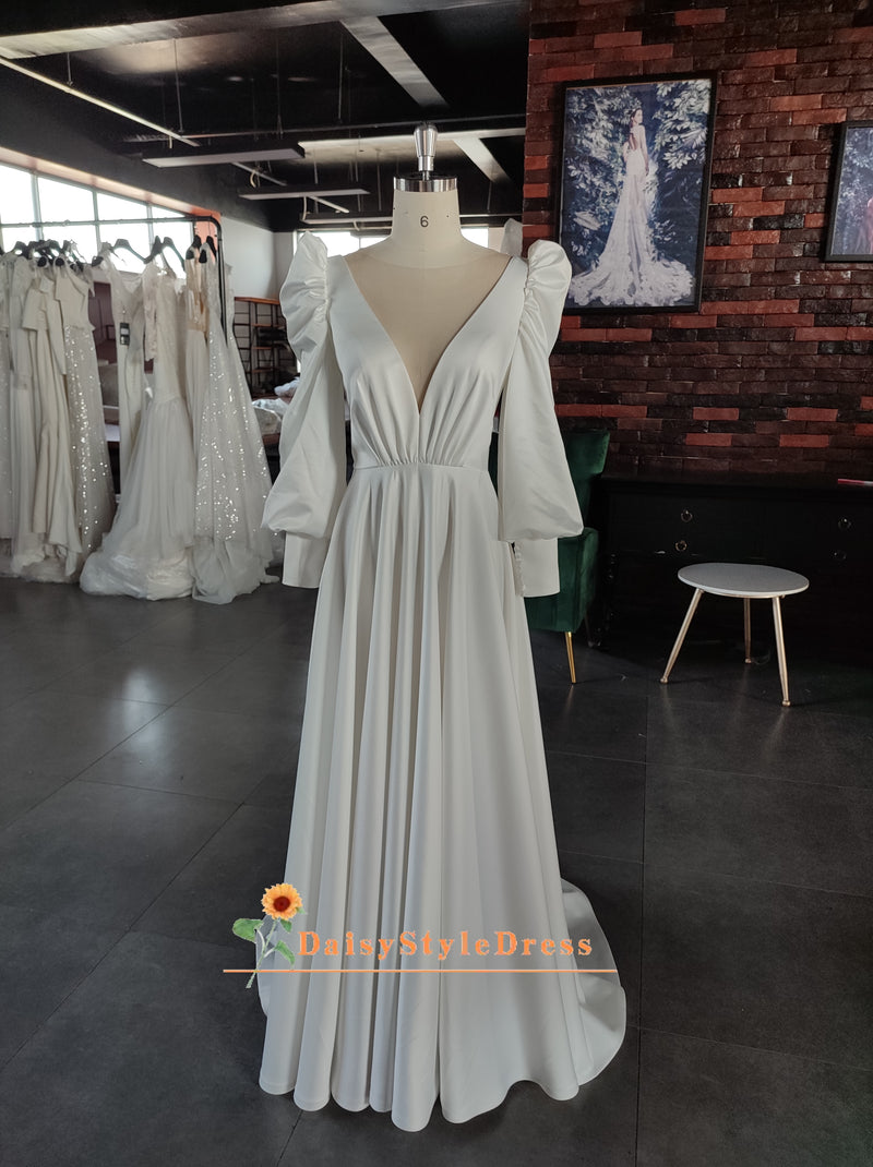 Ivory Satin Wedding Dress