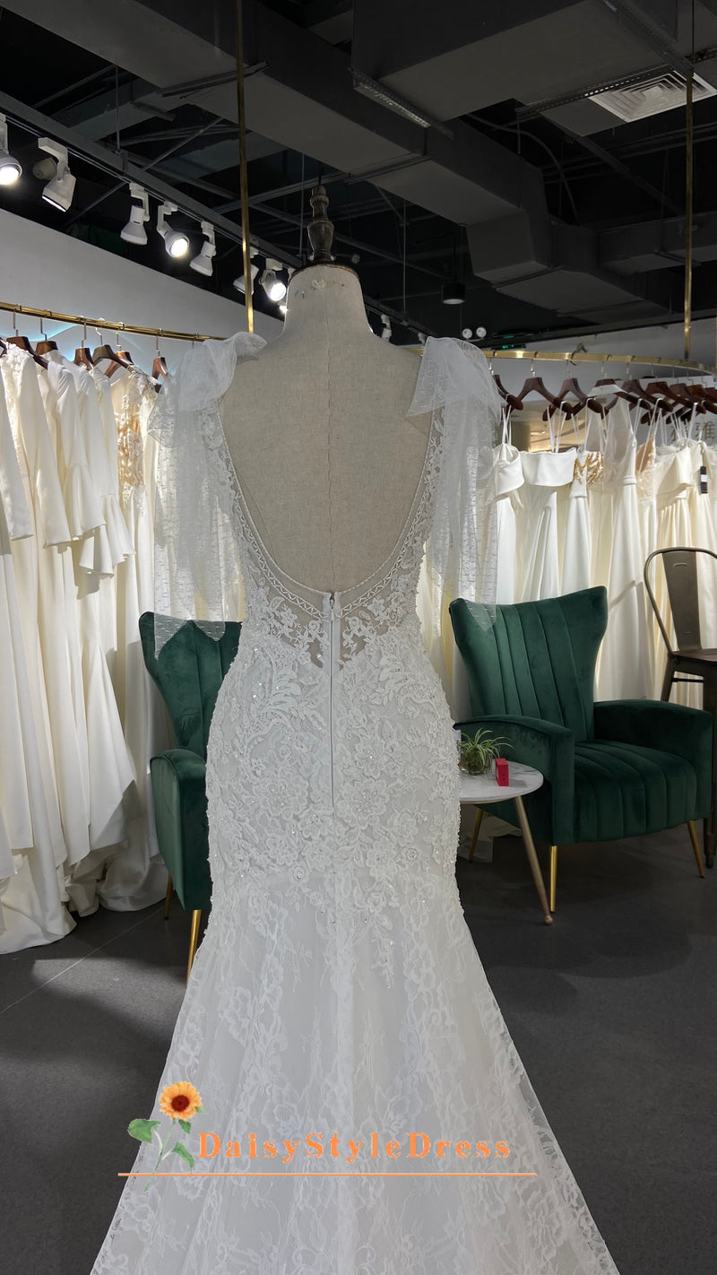 Classic Mermaid Lace Backless Wedding Dress