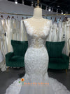 Classic Mermaid Real Lace Wedding Gown 