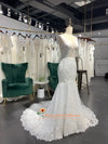 Classic Mermaid Sheer Long Lace Wedding Gown 