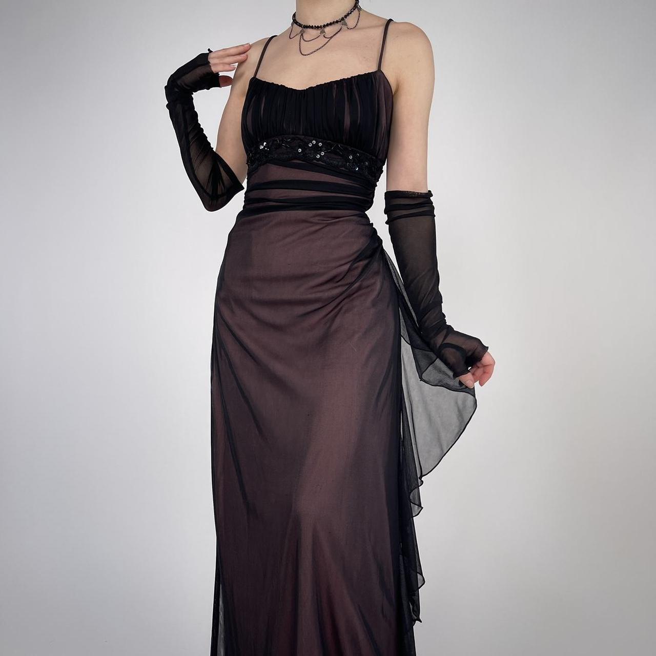 Long Fit and Flare Vintage Mesh Party Dress  daisystyledress