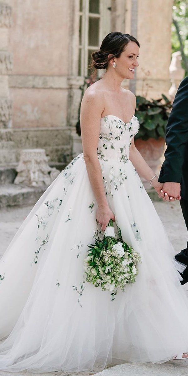 Strapless Colorful Wedding Dress