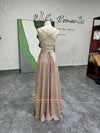 Backless Champagne Prom Dress