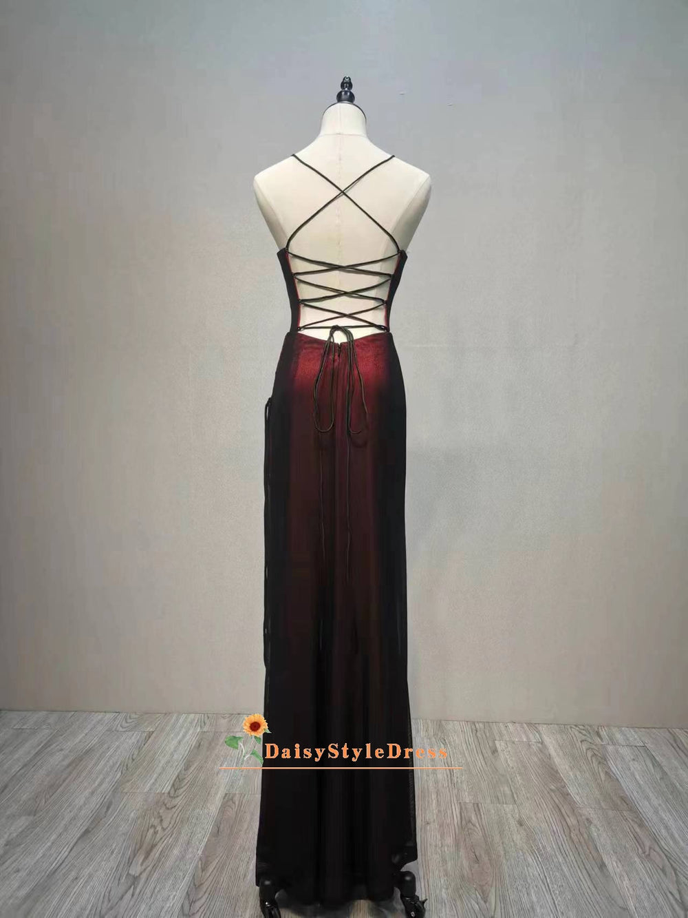 Elegangt Criss Cross Back Black and Red 90s Party Dress daisystyledress Elegangt Criss Cross Back Black and Red 90s Party Dress daisystyledress