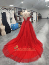 Criss Cross Back Red Party Dress