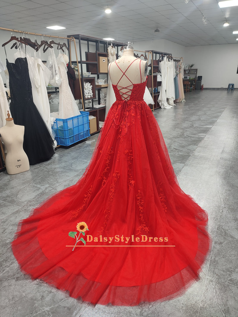 Criss Cross Back Red Party Dress