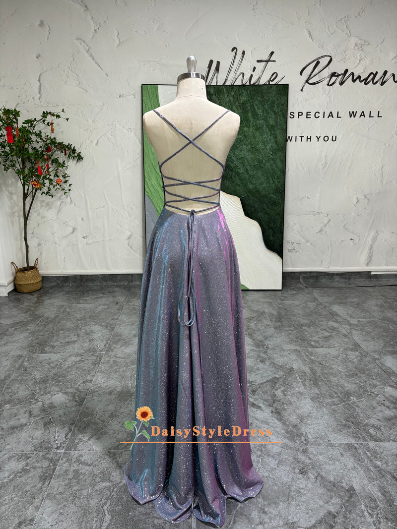 Backless Silver Party Dress