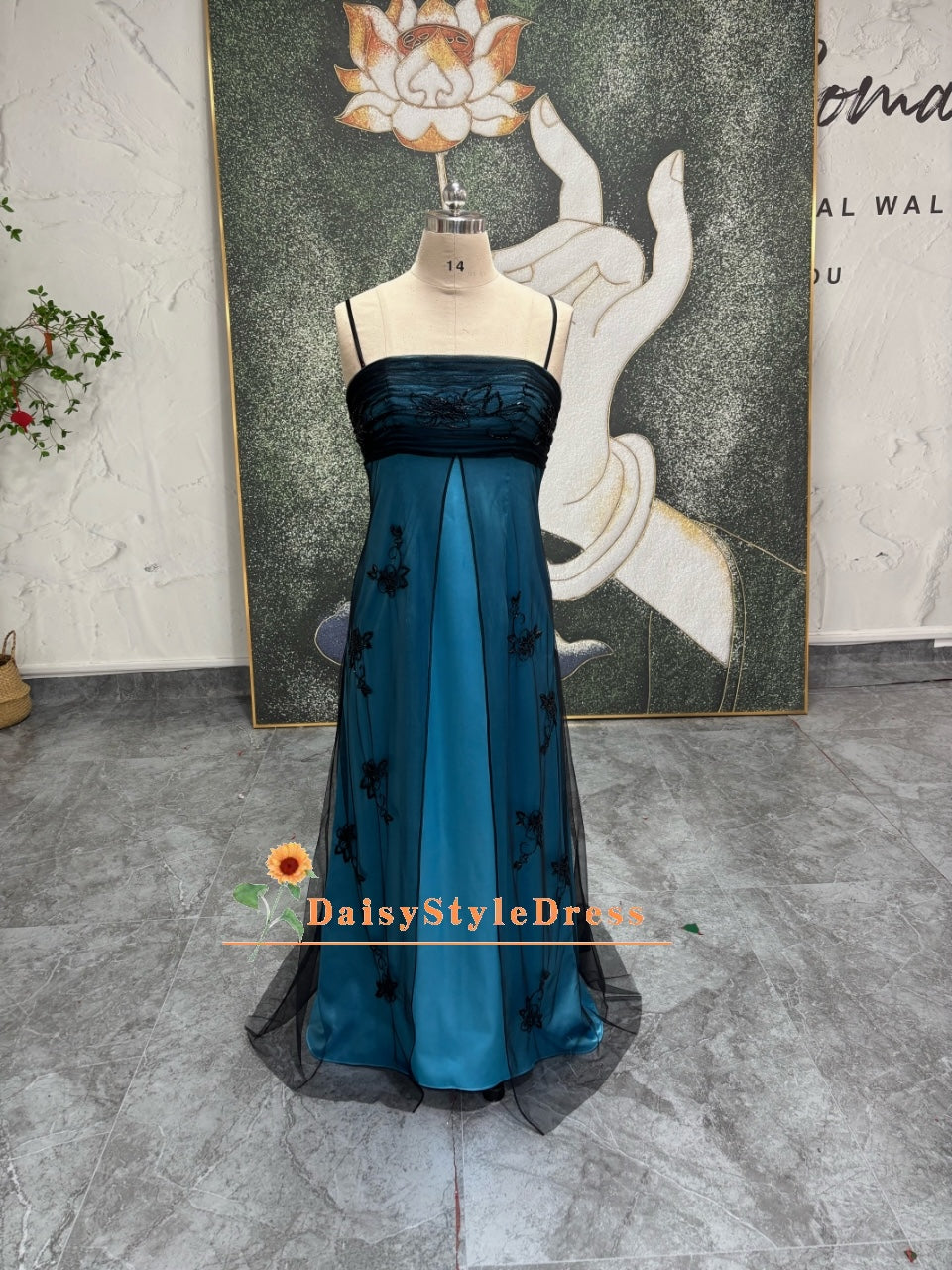 Vintage Blue 90S Prom Dress daisystyledress Vintage Blue 90S Prom Dress daisystyledress