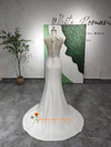 Simple Hater Neck Wedding Gown
