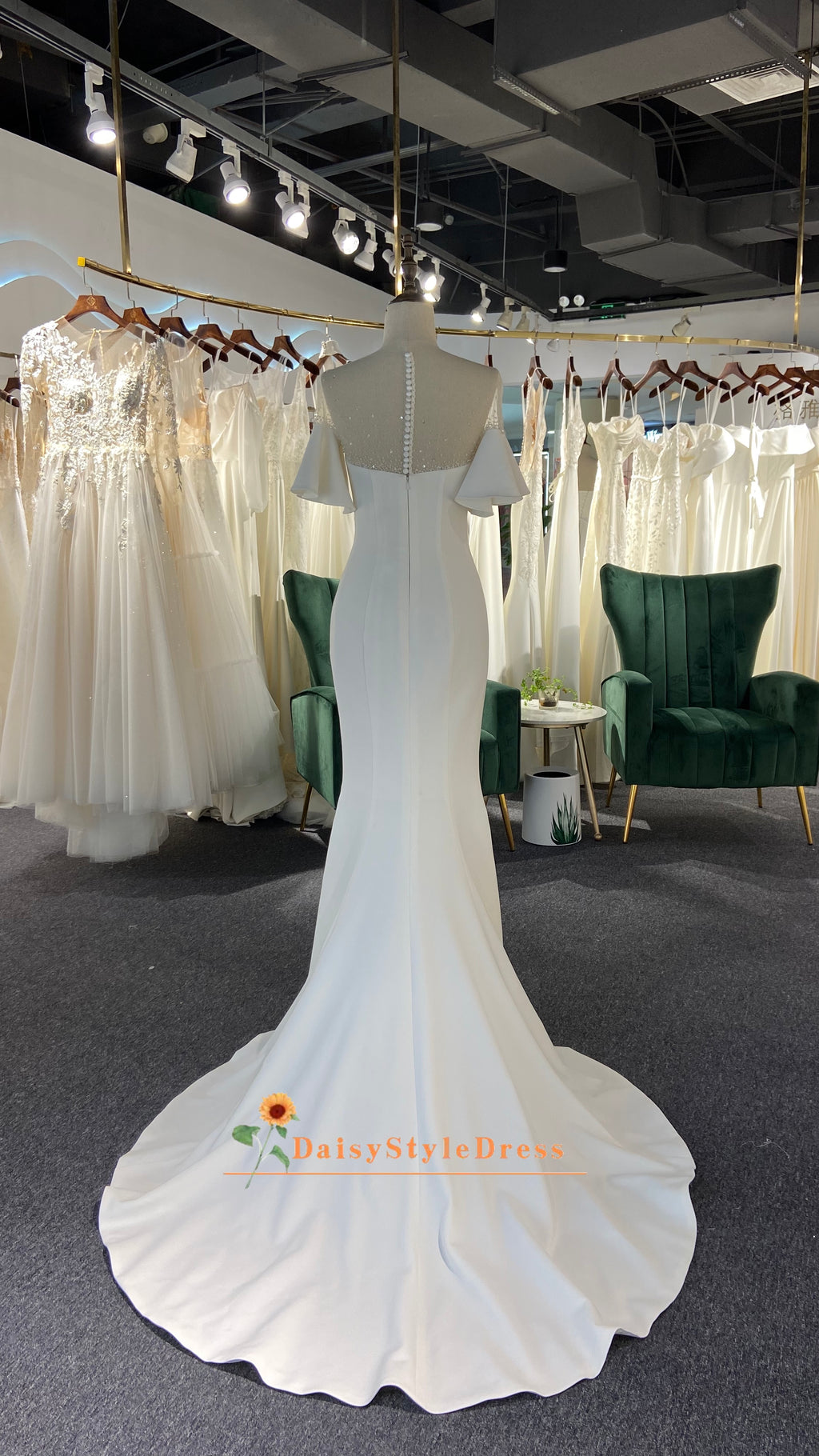 Fit and Flare Boho Sleeve Wedding Dress
