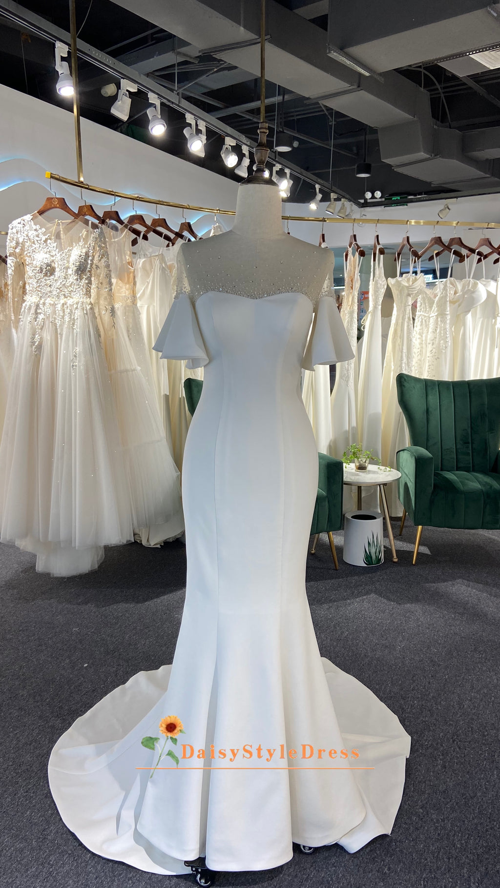 Fit and Flare Boho Sleeve Wedding Dress
