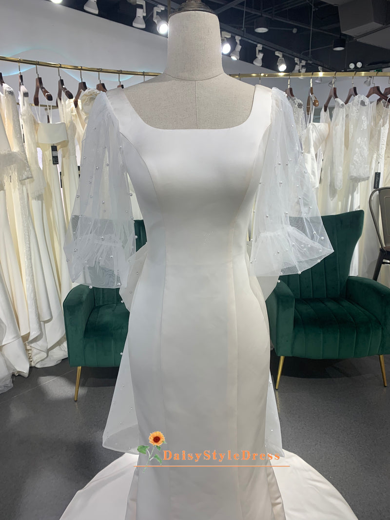 Fit and Flare Boho Sleeve Wedding Gown