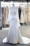 Fit and Flare Long Sleeve Sequins Wedding Dress