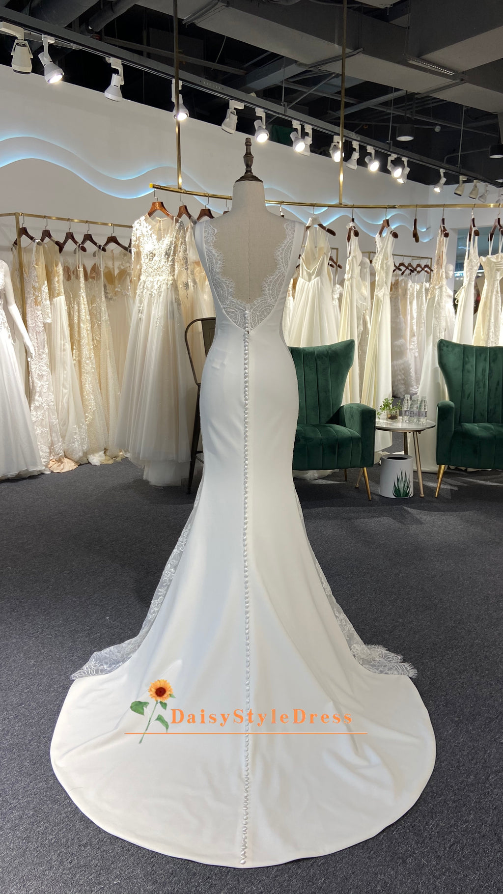 Fit and Flare Backless Wedding Dress
