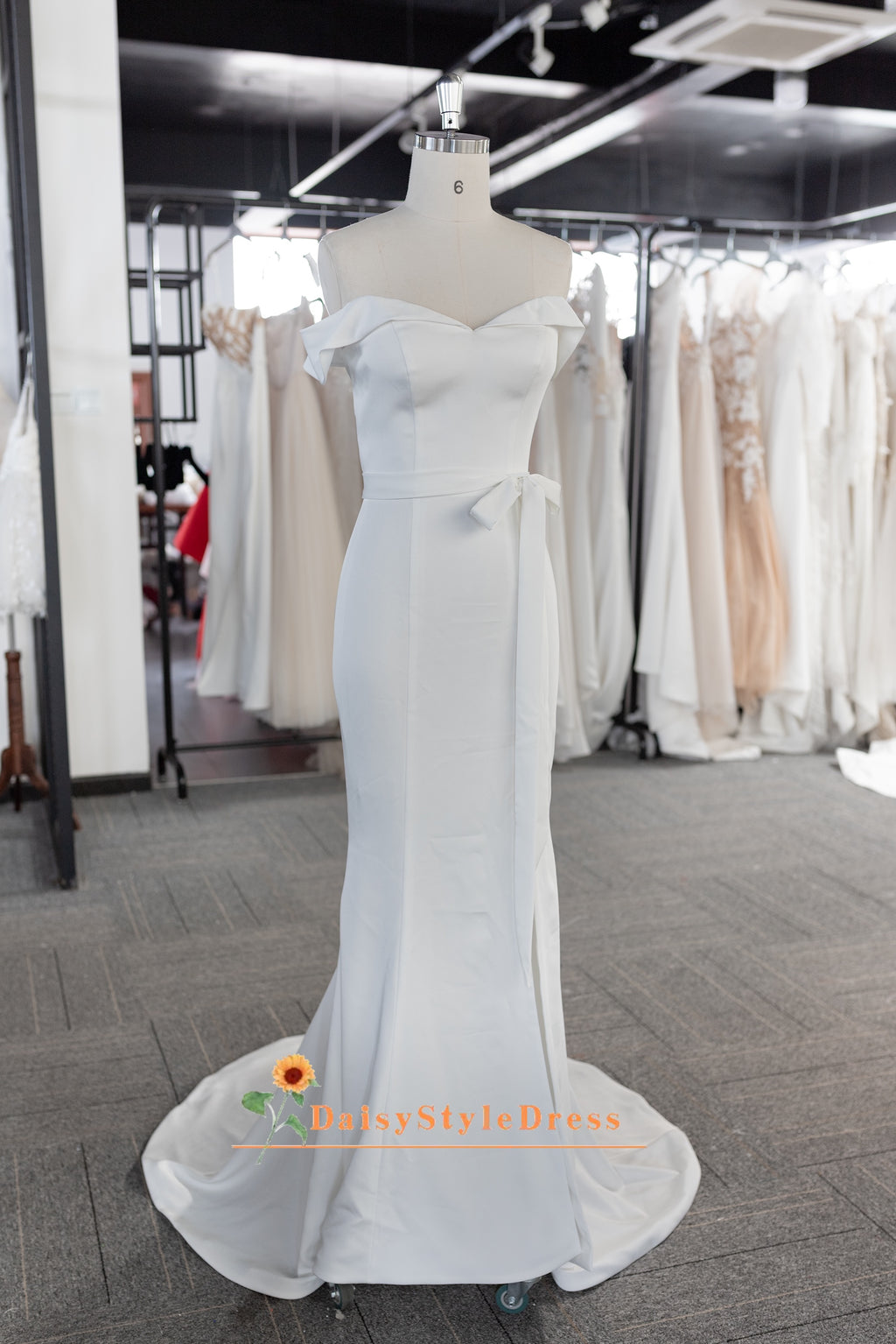 Fit and Flare Crepe Wedding Gown