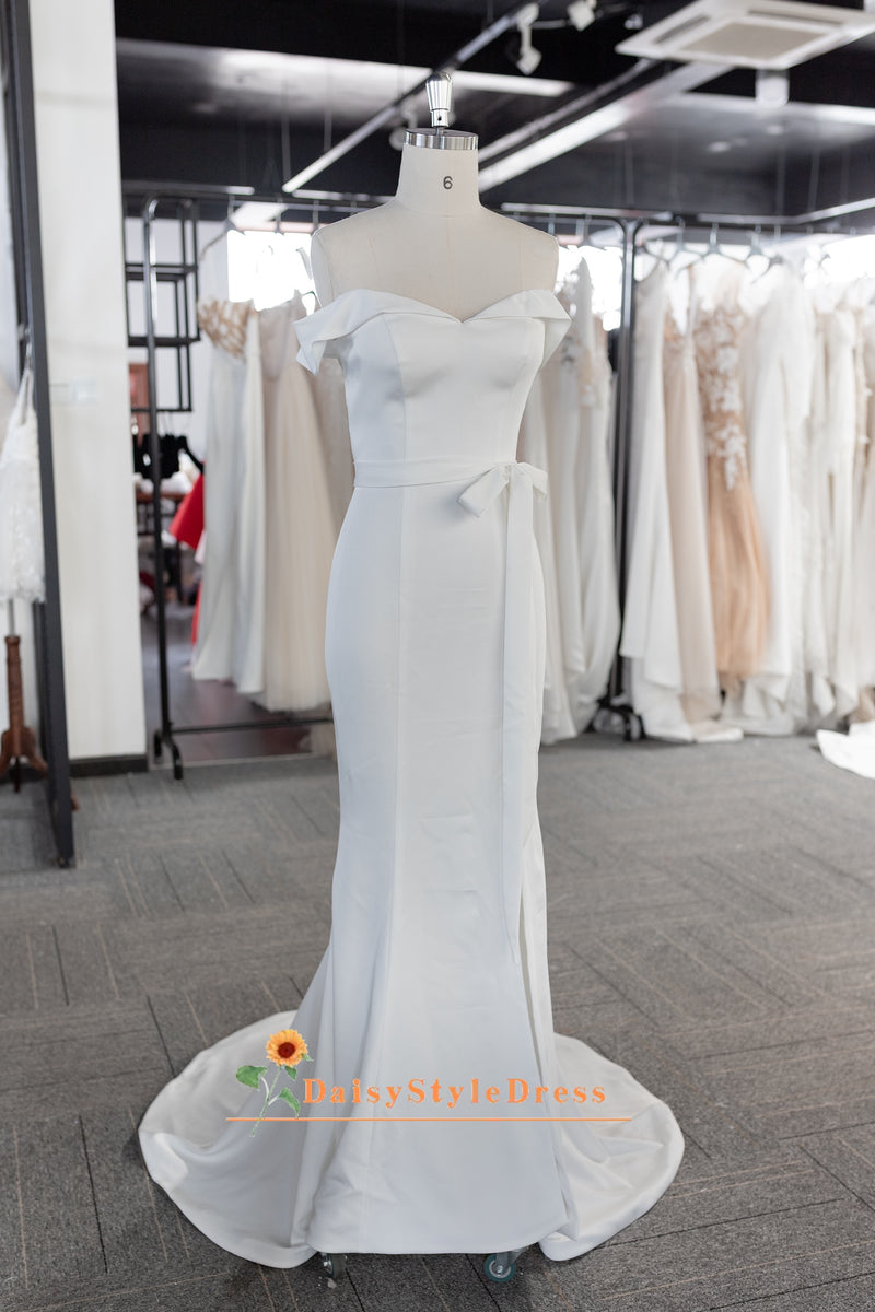 Fit and Flare Crepe Wedding Gown