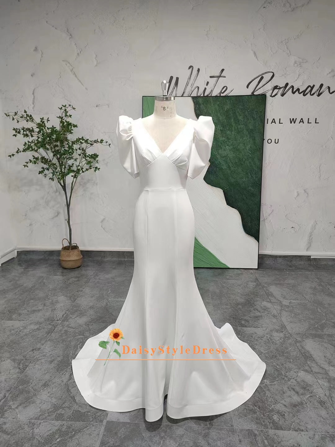 vintage fit and flare wedding dresses 2 Piece Lace Mermaid Dress with Lace Cape HL1024 Size 14 / White main image 0
