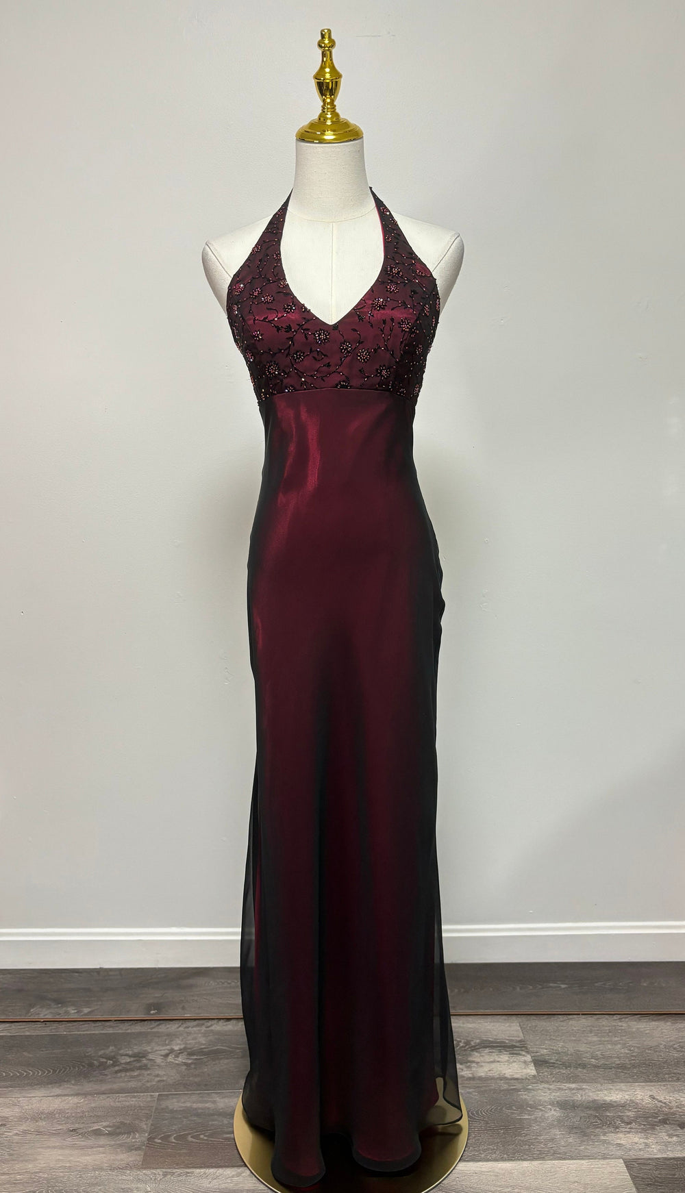 Fitted Halter Neck Black and Red Vintage 90s Party Dress – daisystyledress