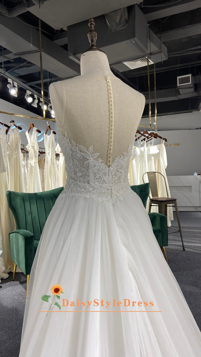 French Tulle Summer Wedding Dress