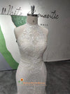 Halter Neckline Lace Wedding Gown