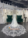 High Quality French Lace Mermaid Sexy Back Wedding Dress with Long Train