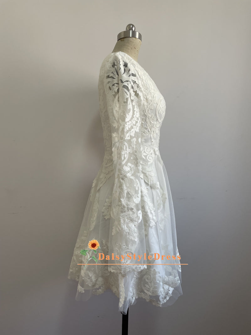 Informal Short Lace Wedding Dress