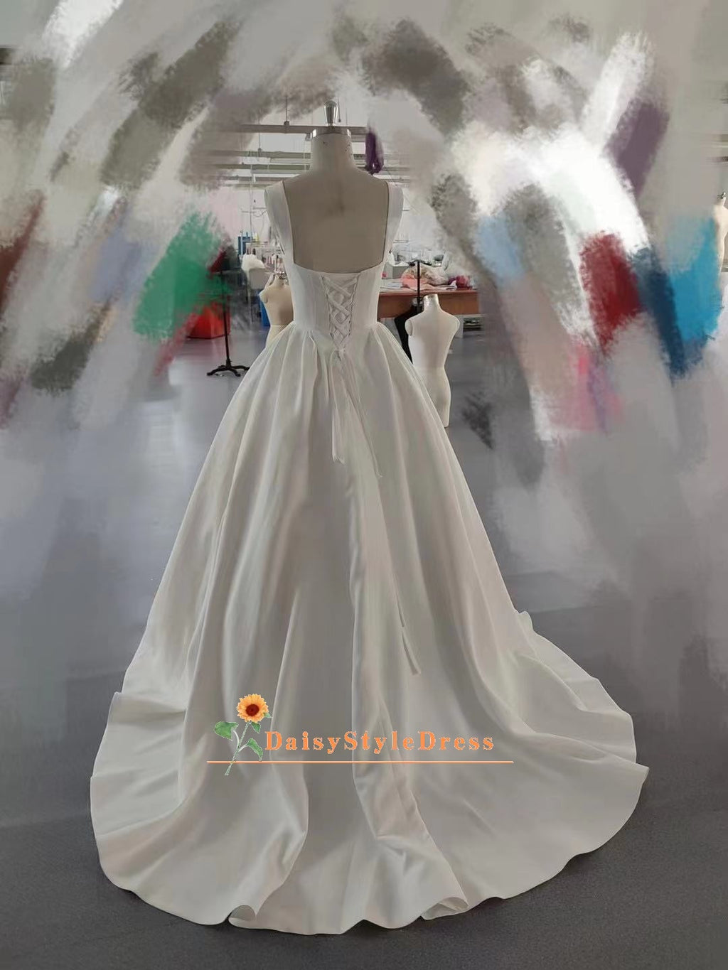 Ivory Satin Wedding Dress