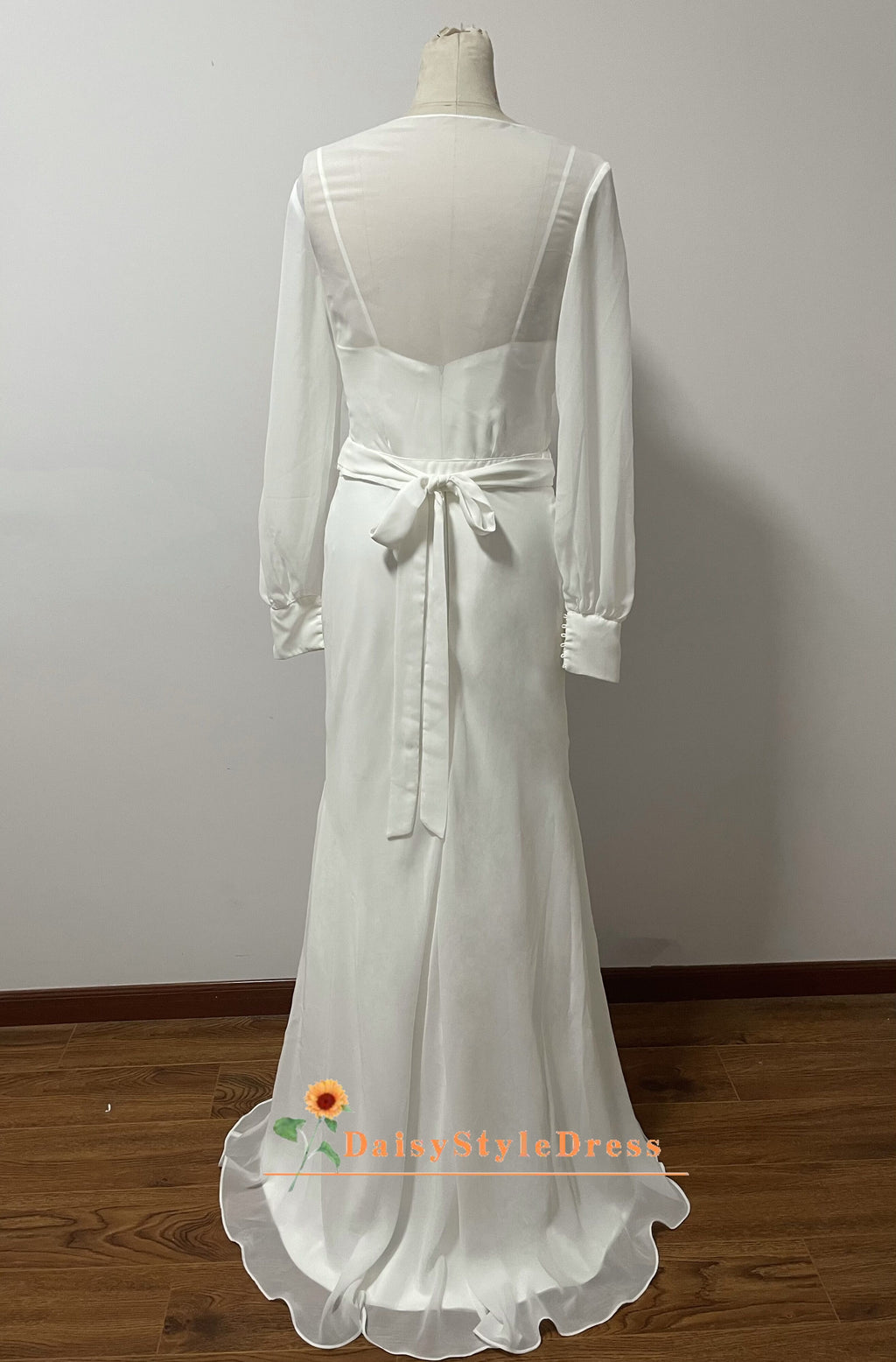 Minimalist Chiffon Wedding Dress