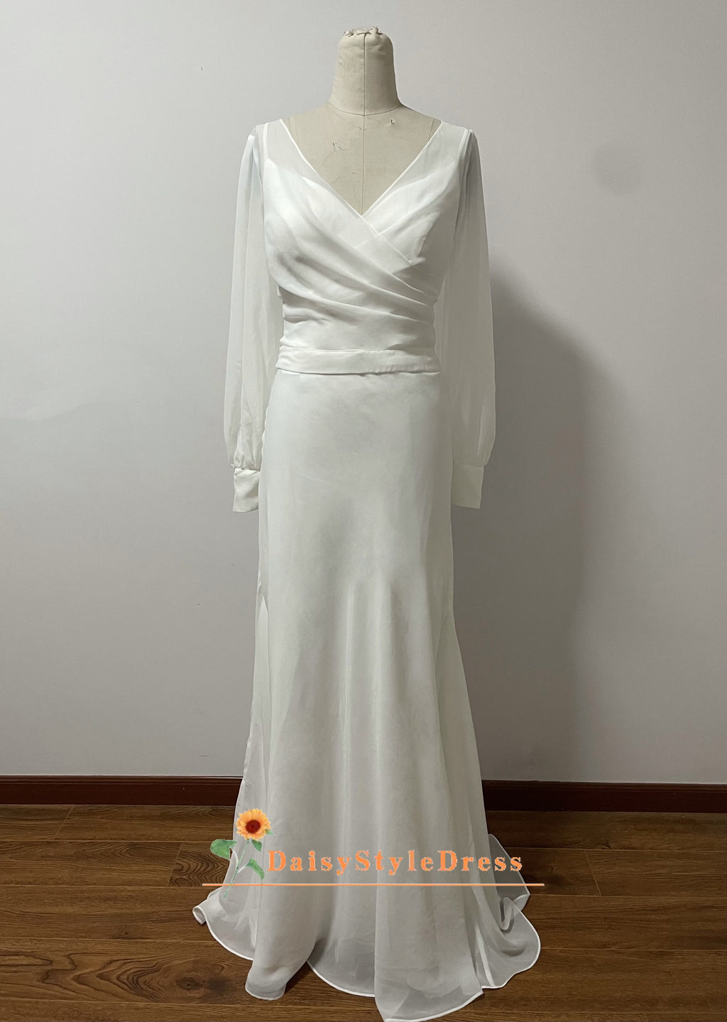 Ivory Chiffon Wedding Dress