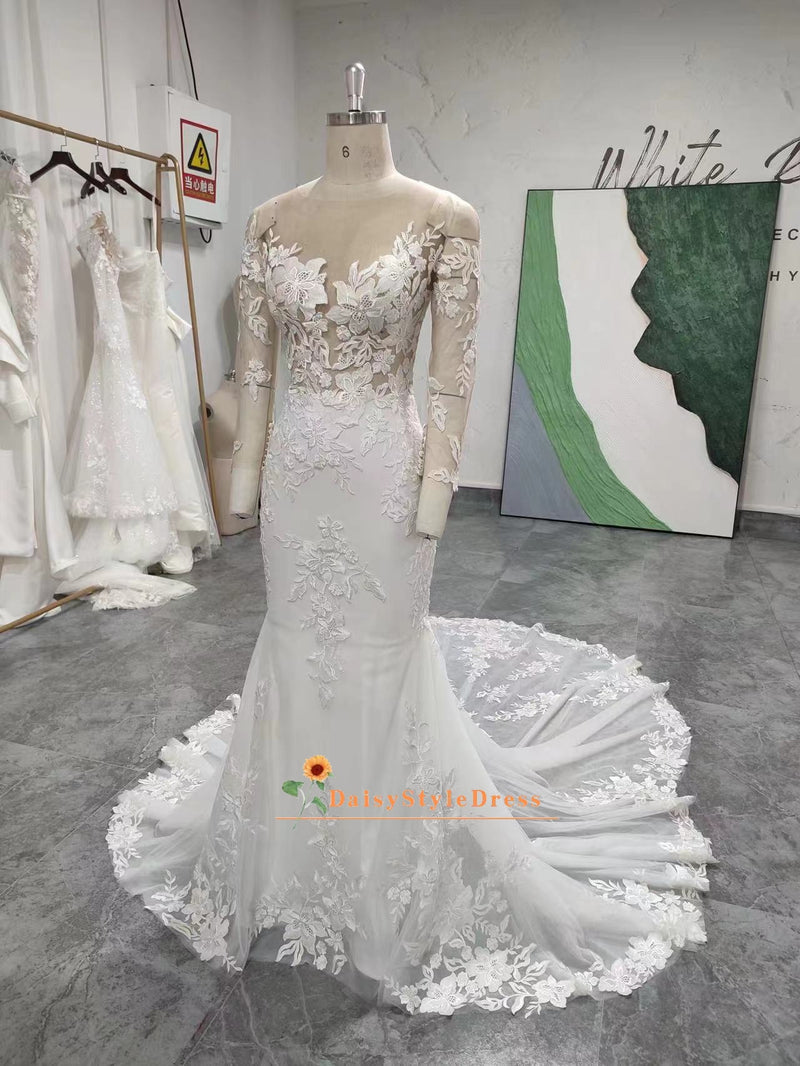 Long Sleeve Lace Wedding Dress