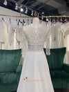 Long Sleeve Sheer Summer Wedding Gown